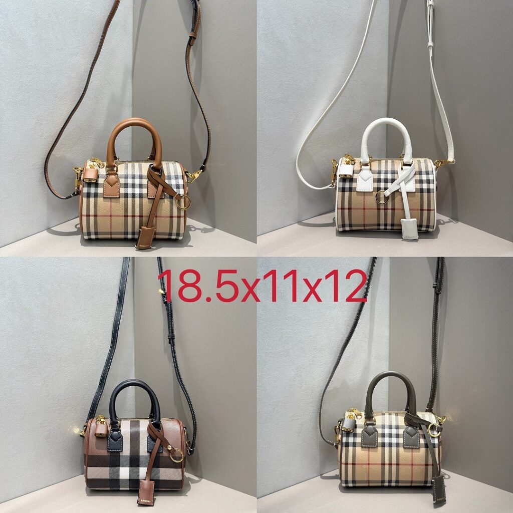 Burberry Mini Boston Bag with Calfskin Lock and Luggage Tag