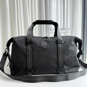 Burberry New TB Waterproof Nylon Travel Bag with Calfskin Trim